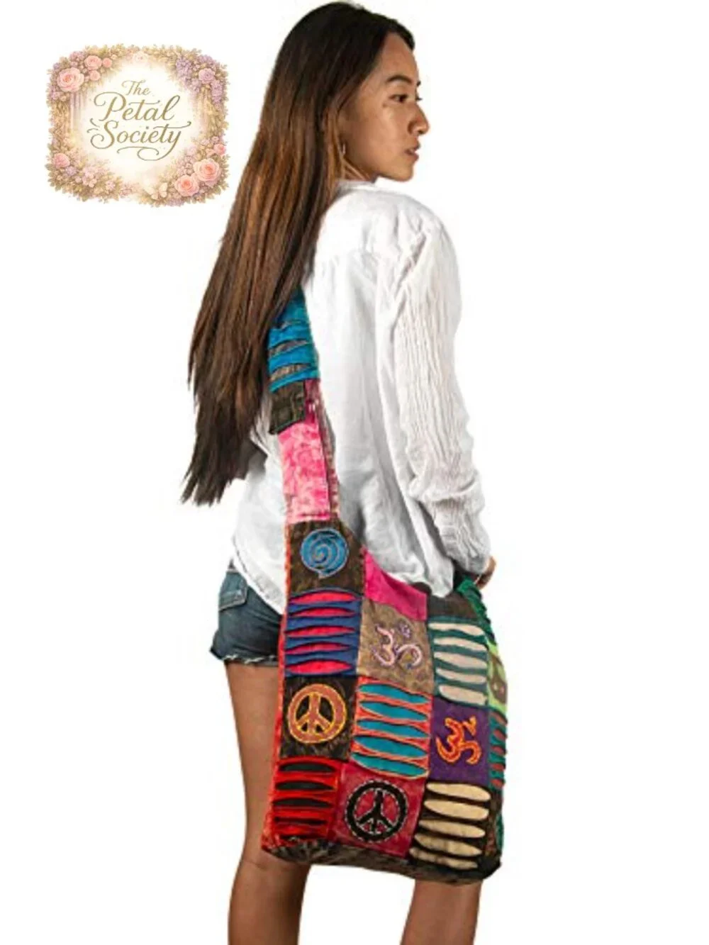 Handmade Boho Patchwork Quilted Sling Crossbody Hobo Bag